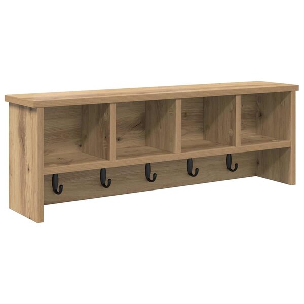 vidaXL Porte-manteau mural chêne artisanal 75 x 16 x 26 cm