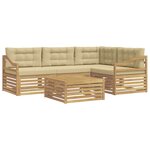 vidaXL Ensemble de canapés d'extérieur 5 Pièces Blanc et Beige Polyester