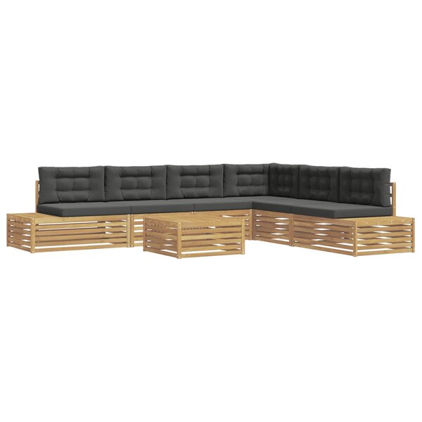 vidaXL 8 Pièces Ensemble de canapés d'extérieur Polyester Blanc