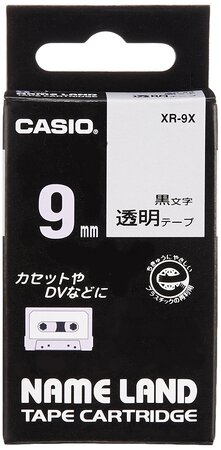 Ruban XR-9X1 EZ-Label Printer 9mm x 8m Noir sur Transparent CASIO