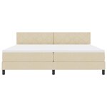 vidaXL Lit à ressorts avec matelas avec LED Crème 200 x 200 cm tissu