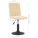 vidaXL Chaises pivotantes à manger lot de 2 crème velours