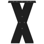 vidaXL Pieds de table basse en forme de X  2 pièces  noir  28 x (42-43) cm  acier