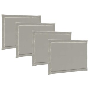vidaXL Coussins de siège 4 Pièces Gris clair 47 x 36 x 2 cm Polyester