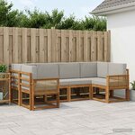 vidaXL Ensemble de canapés d'extérieur 6 Pièces Naturel et gris clair