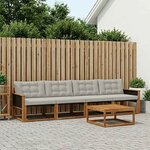 vidaXL Ensemble de canapés d'extérieur 7 Pièces Naturel et gris clair