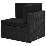 Vidaxl salon de jardin 10 pièces avec coussins noir résine tressée