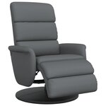 vidaXL Fauteuil inclinable avec repose-pieds gris similicuir