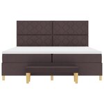 vidaXL Lit à Ressorts avec Matelas & Banc Marron Foncé 200x200 cm Tissu