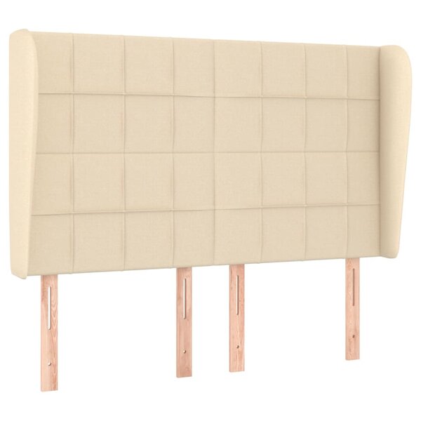 vidaXL Tête de lit avec oreilles Crème 147x23x118/128 cm Tissu