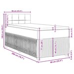 vidaXL Sommier à lattes de lit avec matelas Noir 90x200 cm Velours