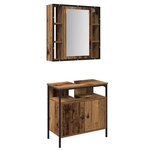 vidaXL Ensemble de mobilier de salle de bain avec étagère 2 Pièces Marron