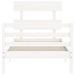 vidaXL Cadre de lit sans matelas blanc 100x200 cm bois massif