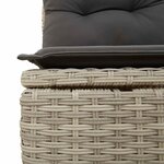 vidaXL Banc de jardin avec coussin Gris clair polyrotin