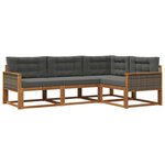 vidaXL Ensemble de canapés d'extérieur 4 pc Naturel et Anthracite