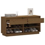vidaXL Armoire à chaussures Marron miel 110x34x52cm Bois de pin massif