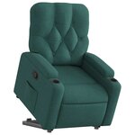 vidaXL Fauteuil inclinable vert foncé tissu