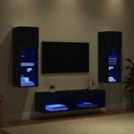 vidaXL Unité murale de TV 6 Pièces Chêne noir Bois d'ingénierie