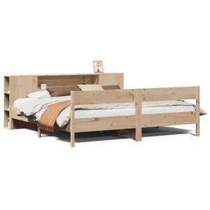 vidaXL Lit bibliothèque sans matelas 180x200 cm bois massif de pin