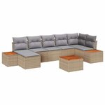 vidaXL Ensemble de canapé de jardin 8 Pièces Beige et Gris clair