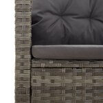 vidaXL Banc de jardin inclinable et coussins gris 173cm résine tressée