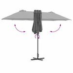 vidaXL Parasol de jardin Anthracite 370 x 197 x 239 cm
