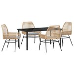 vidaXL Ensemble de salle à manger pour jardin 5 Pièces Marron polyrotin