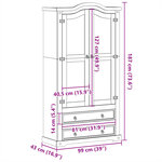 vidaXL Vitrine en verre Corona 99x43x187 cm bois massif de pin