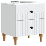 vidaXL Cabinet de chevet avec tiroir 2 Pièces Blanc 43 x 34 5 x 48 cm