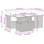 vidaXL Salon de jardin avec coussins 5 Pièces beige résine tressée