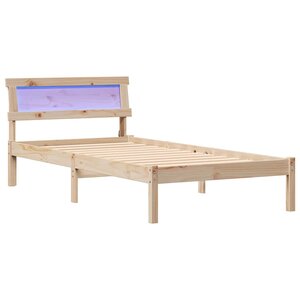 vidaXL Cadre de lit avec tête de lit Marron 80 x 200 cm Pin massif