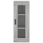 vidaXL Buffet haut Sonoma gris 34 5x34x180 cm Bois d'ingénierie