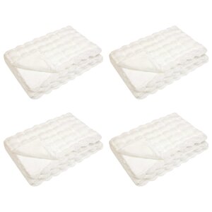 vidaXL Couverture en Fourrure de Lapin Synthétique Olite 4 Pièces Blanc