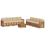 vidaXL Ensemble de canapés d'extérieur 9 pc Naturel et Beige
