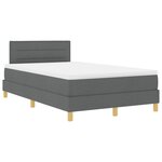 vidaXL Lit à ressort avec matelas & LED Gris foncé 120x200 cm Tissu