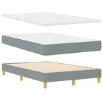 vidaXL Lit à ressorts avec matelas Gris clair 120 x 190 cm tissu