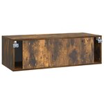 vidaXL Meuble TV mural Chêne fumé 98 x 41 x 30 cm Bois d'ingénierie