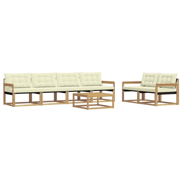 vidaXL Ensemble de canapés d'extérieur 7 pc Blanc et crème