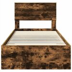 vidaXL Cadre de lit Chêne fumé 90 x 190 cm Bois d'ingénierie