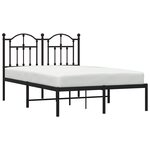 vidaXL Cadre de lit métal sans matelas avec tête de lit noir 120x200cm