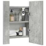 vidaXL Armoire de salle de bain à miroir LED Gris béton Acrylique