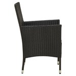 vidaXL Mobilier à dîner de jardin 9Pièces et coussins résine tressée noir