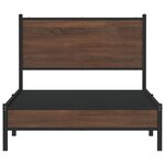 vidaXL Cadre de lit en métal avec tête de lit chêne marron 100x190 cm