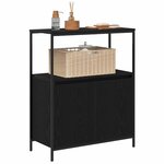 vidaXL Meuble de salle de bain avec étagères chêne noir 76 5x35x95 cm