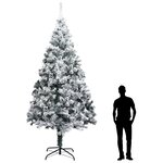 vidaXL Sapin de Noël artificiel avec neige floquée Vert 300 cm PVC