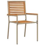 vidaXL Chaises empilables de jardin 2 pc Marron et beige