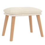 vidaXL Chaise de relaxation avec tabouret Blanc crème Velours