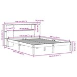 vidaXL Lit bibliothèque sans matelas blanc 140x200 cm bois pin massif