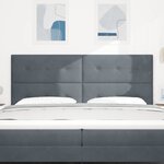 vidaXL Tête de lit avec des lumières à LED Gris 100 cm Velours