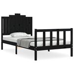 vidaXL Cadre de lit sans matelas noir 100x200 cm bois massif de pin